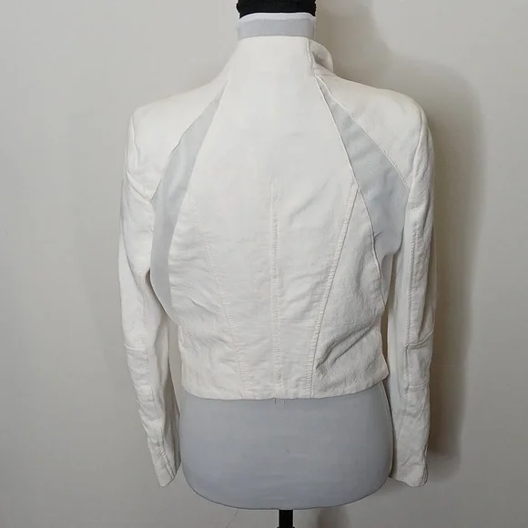 BlankNYC white double zip mesh jacket size small - Picture 4 of 15
